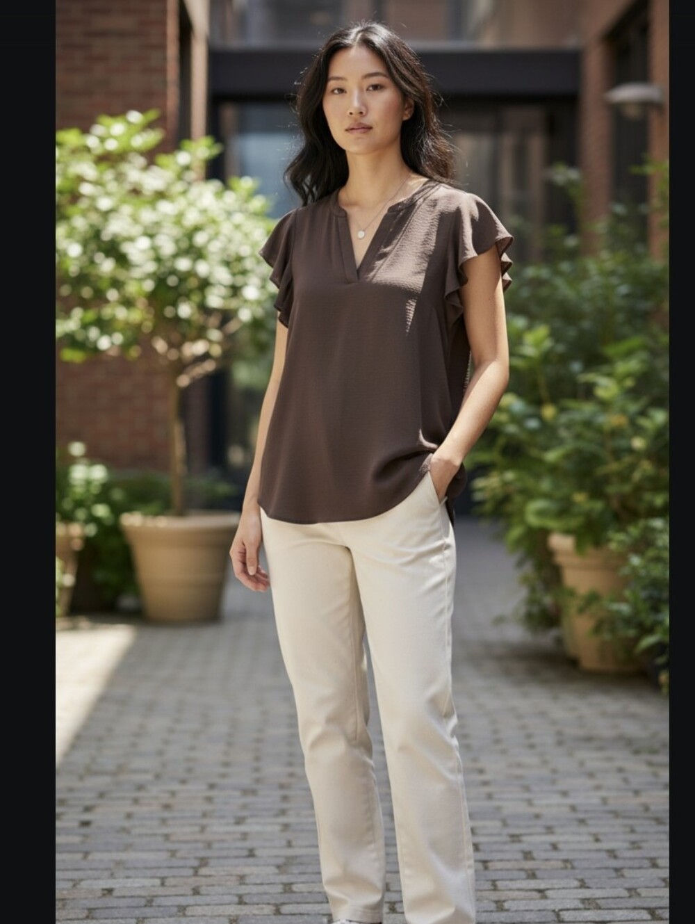 Nwt. Adrianna Papell Brown Top